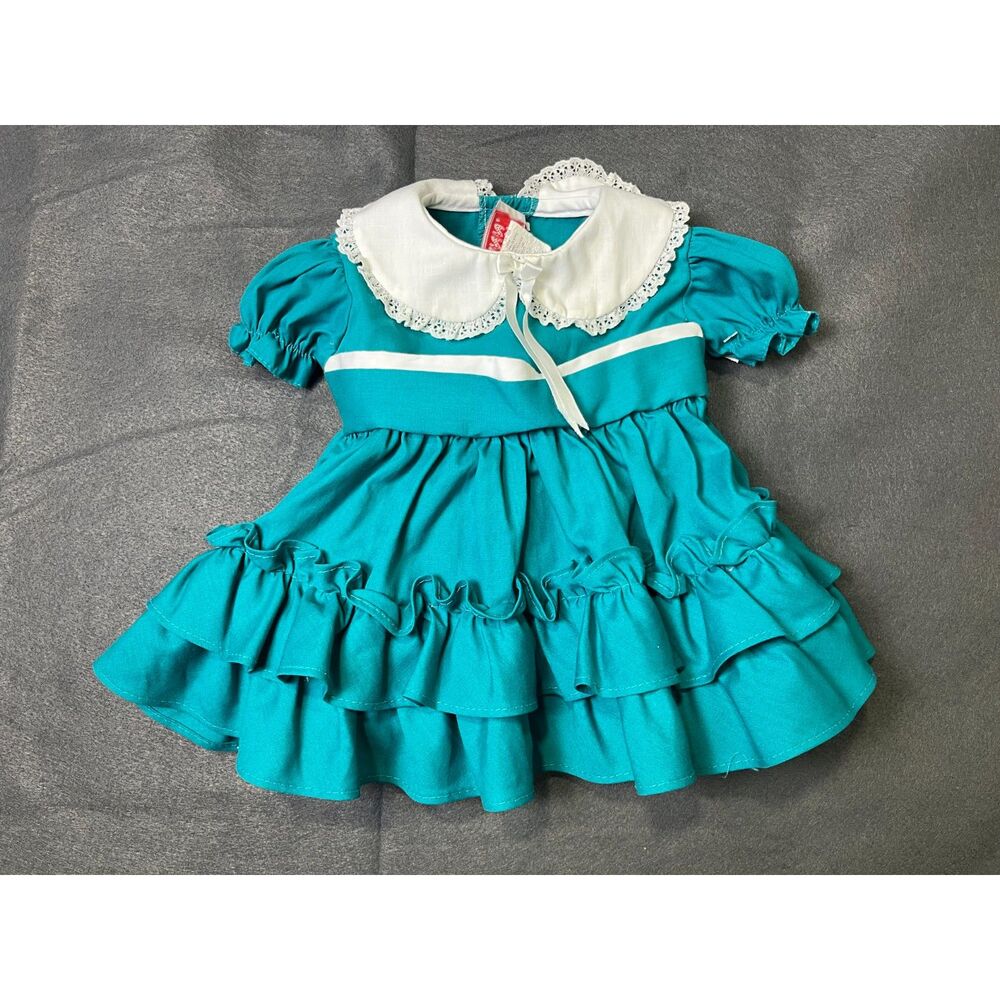 Vintage Kandy Ann Teal Dress 9 month
